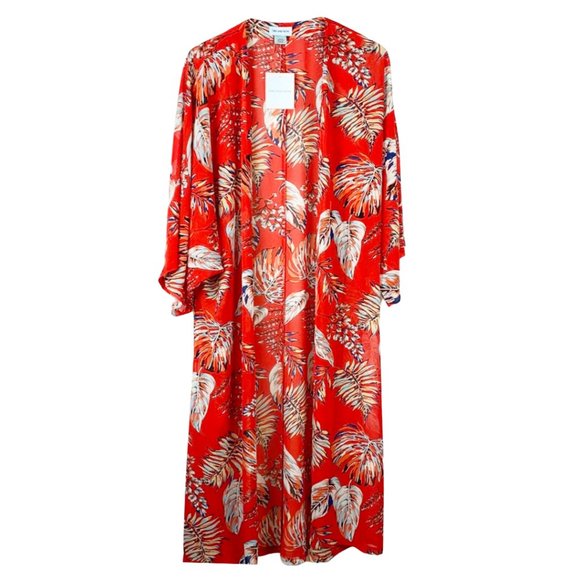Orchid Row Floral Printed Maxi Chiffon Kimono - Picture 3 of 9